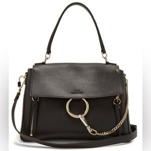 Chloe Calfskin Medium Faye Day shoulder bag black